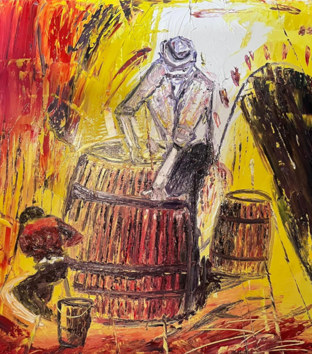 U BUTTA – olio su tavola – cm 100×90