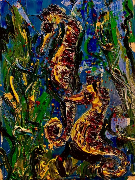 CAVALLUCCI – olio su carta – cm 30×42