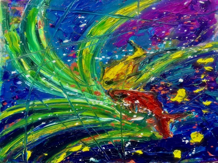 IL BACIO – olio su carta -cm 30×42