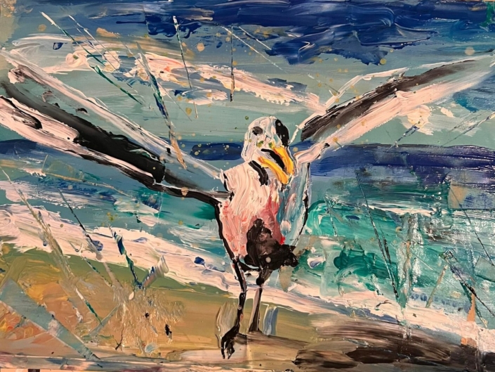 IL GUARDIANO DEL MARE – acrilico su carta – cm 49×31